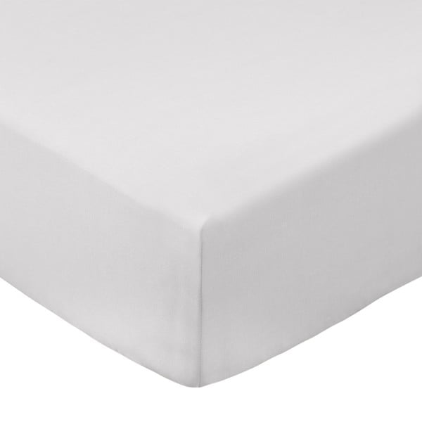 Šedé napínací prostěradlo z bavlněného perkálu 185x200 cm Cotton Percale – Bianca
