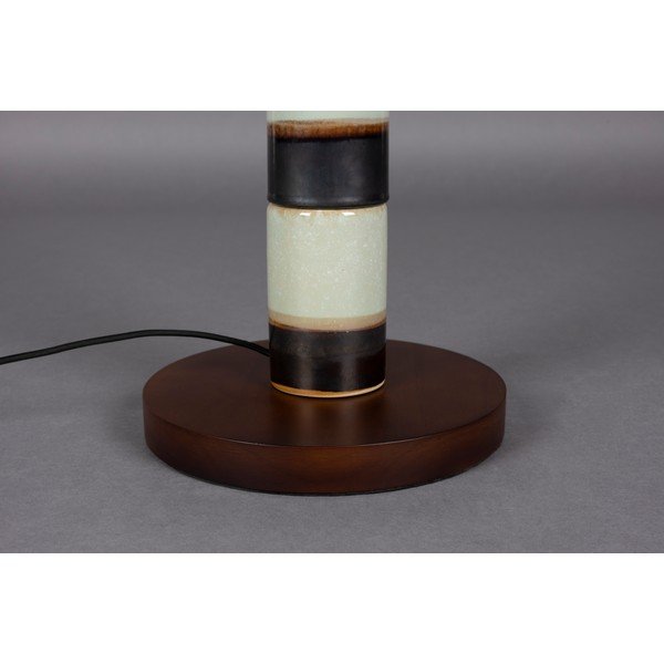 Tmavě hnědá/šalvějově zelená stojací lampa s textilním stínidlem (výška 143 cm) Vertigo – Dutchbone-image-4