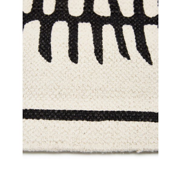 Béžovo-černý ručně tkaný bavlněný koberec Westwing Collection Rita, 70 x 140 cm-image-1