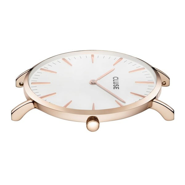 Dámské hodinky s šedým koženým řemínkem a detaily v barvě růžového zlata Cluse La Bohéme-image-1