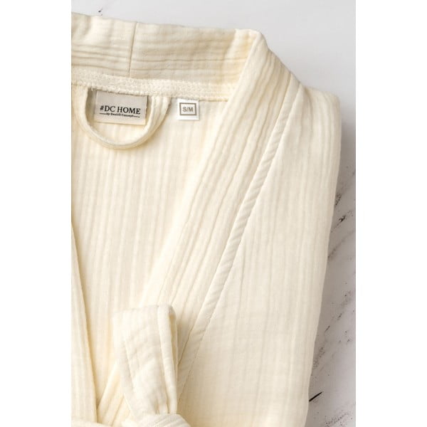 Krémový mušelínový župan velikost S/M Kimono – Foutastic-image-2