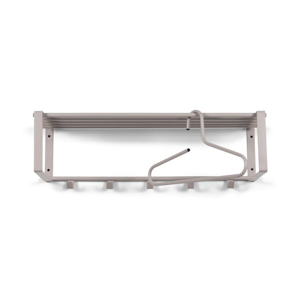 Taupe kovový nástěnný věšák s poličkou 70 cm Rex – Spinder Design-image-2