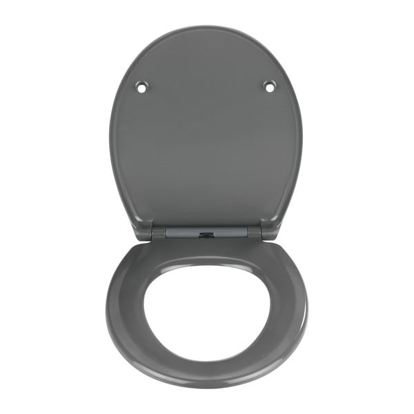 Tmavě šedé WC sedátko se snadným zavíráním Wenko Samos, 44,5 x 37,5 cm-image-1