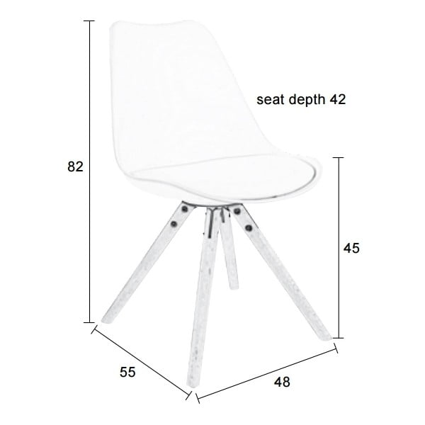 Sada 2 bílých židlí s bukovým podnožím White Label Tryck-image-1