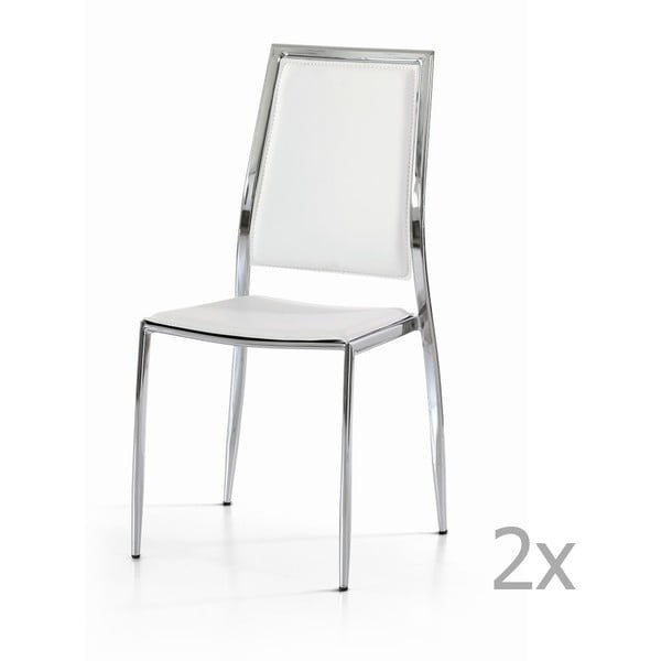 Sada 2 bílých jídelních židlí Castagnetti Frame