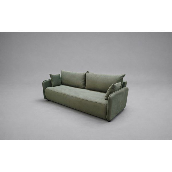 Zelená rozkládací/s úložným prostorem pohovka 216 cm Nanea - II. jakost – Makamii-image-2