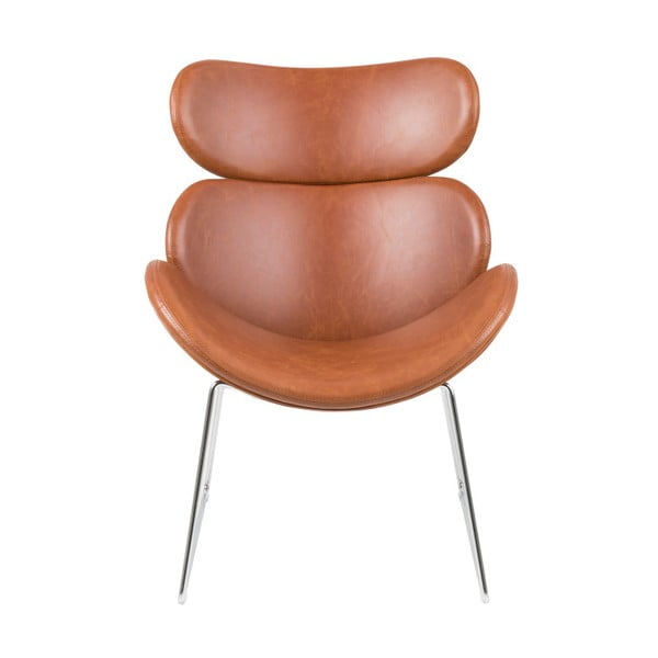 Hnědé křeslo z imitace kůže Actona Cazar-image-2