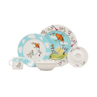 5dílný dětský porcelánový jídelní set Kütahya Porselen Puppy
