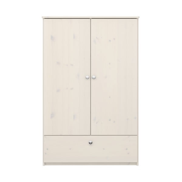 Bílá dětská šatní skříň z borovicového dřeva 80x123 cm Memphis - Tvilum