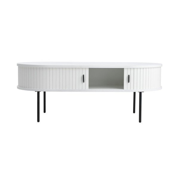 Bílý konferenční stolek v dekoru dubu 60x120 cm Nola – Unique Furniture-image-2