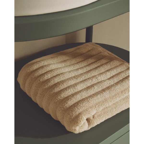Béžový froté bavlněný ručník 50x90 cm Navira – Kave Home-image-3