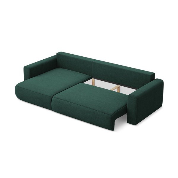 Zelená rozkládací/s úložným prostorem rohová pohovka (levý roh/s lenoškou) Kapua – Makamii-image-3