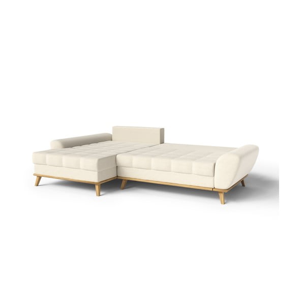 Krémová rozkládací rohová pohovka (levý roh) Balitco – Ropez-image-3