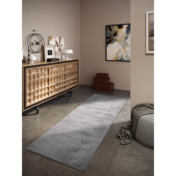 Šedý ručně tkaný vlněný běhoun 80x250 cm Ursule – Villeroy&Boch-image-1