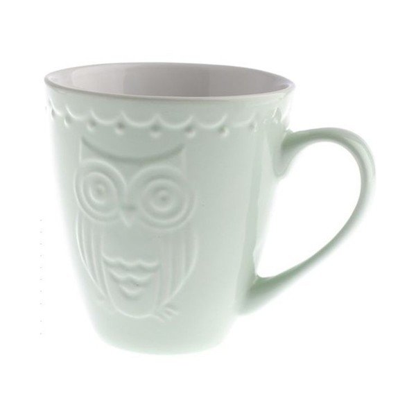 Mátově zelený keramický hrnek Dakls Owl, 530 ml
