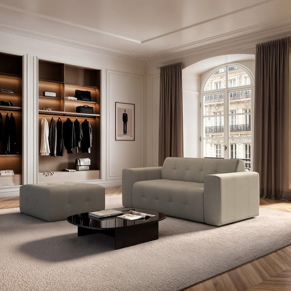 Světle hnědá sametová podnožka Tuil – Rodier-image-1