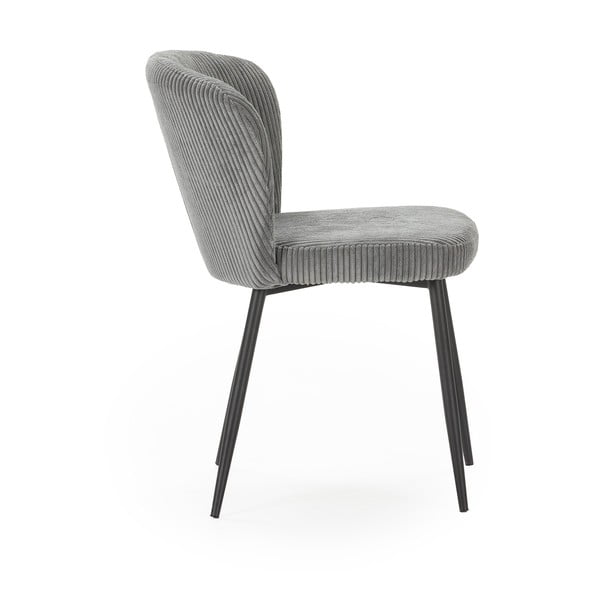 Šedé manšestrové jídelní židle v sadě 4 ks Megan – Marckeric-image-3