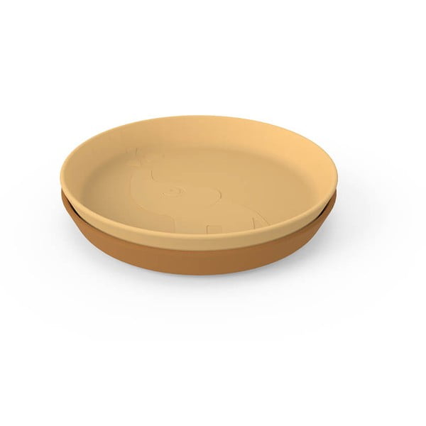 Sada 2 hořčicově žlutých dětských talířů Done by Deer Elphee, ø 18,5 cm-image-2