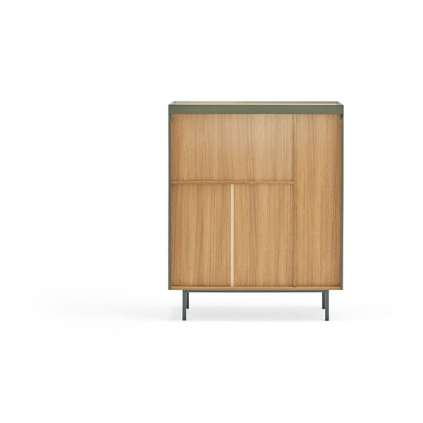 Zelená vysoká komoda v dekoru dubu 95x120 cm Arista – Teulat-image-4