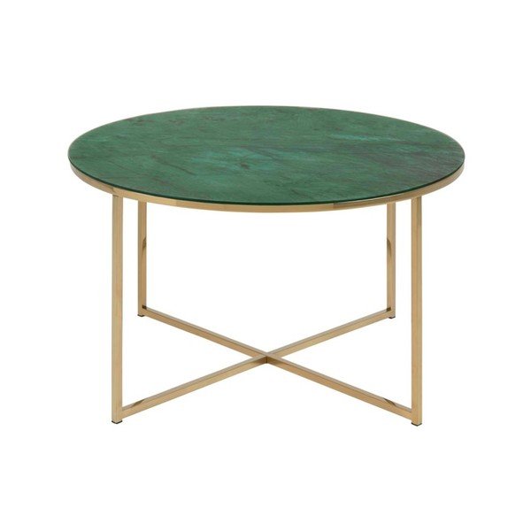 Zelený kulatý konferenční stolek ø 80 cm Alisma - Actona-image-2