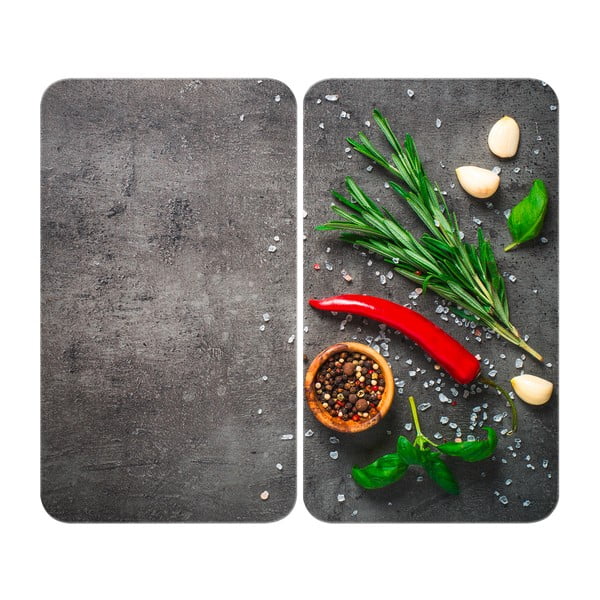 Kryty na sporák v sadě 2 ks z tvrzeného skla 52x30 cm Rosemary - Maximex