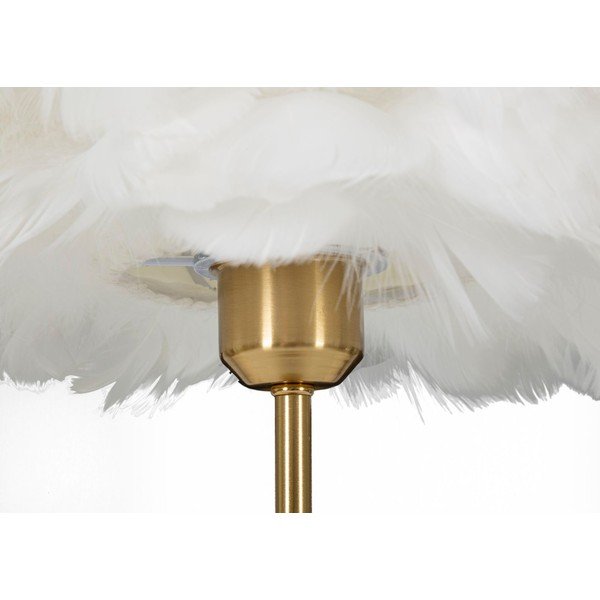 Bílá/ve zlaté barvě stolní lampa (výška 50 cm) Ball Feather – Mauro Ferretti-image-4