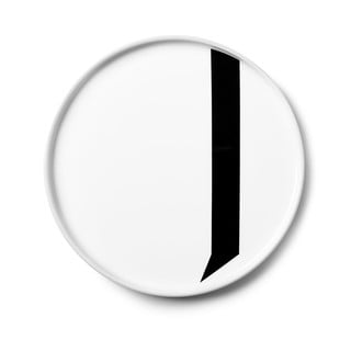 Bílý porcelánový dezertní talíř Design Letters J, ø 21,5 cm