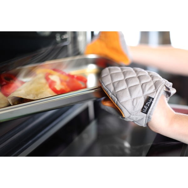 Oranžovošedá bavlněná chňapka se silikonem Vialli Design-image-1