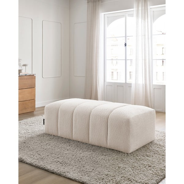 Bílá podnožka z textilie bouclé Annecy – Bobochic Paris-image-1