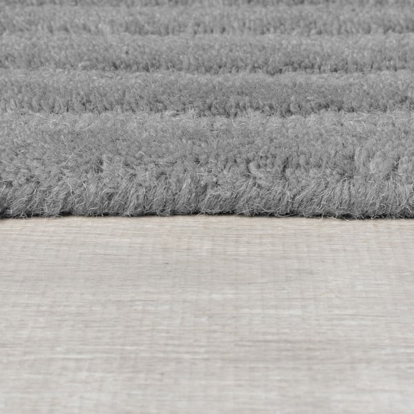 Šedý ručně tkaný vlněný koberec 160x230 cm Zen Rectangles – Flair Rugs-image-4