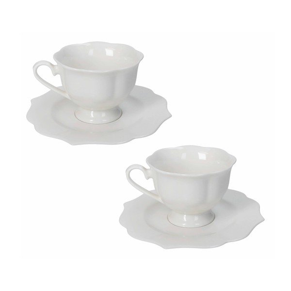 Bílé šálky v sadě 2 ks z kostního porcelánu 170 ml Queen – Brandani