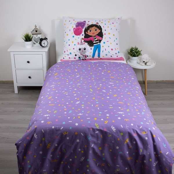 Bavlněné dětské povlečení na jednolůžko 140x200 cm Gabby's Dollhouse "Confetti" – Jerry Fabrics-image-2
