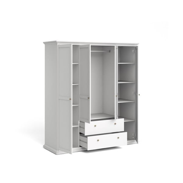 Bílá šatní skříň 181x201 cm Paris – Tvilum-image-3