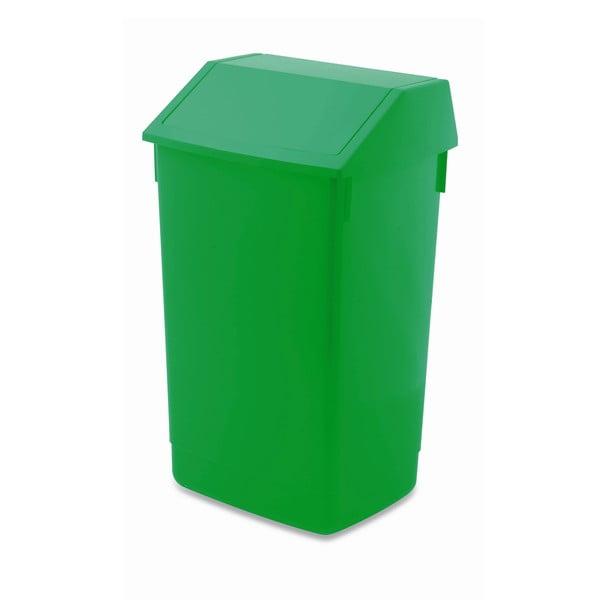 Zelený odpadkový koš s vyklápěcím víkem Addis, 41 x 33,5 x 68 cm