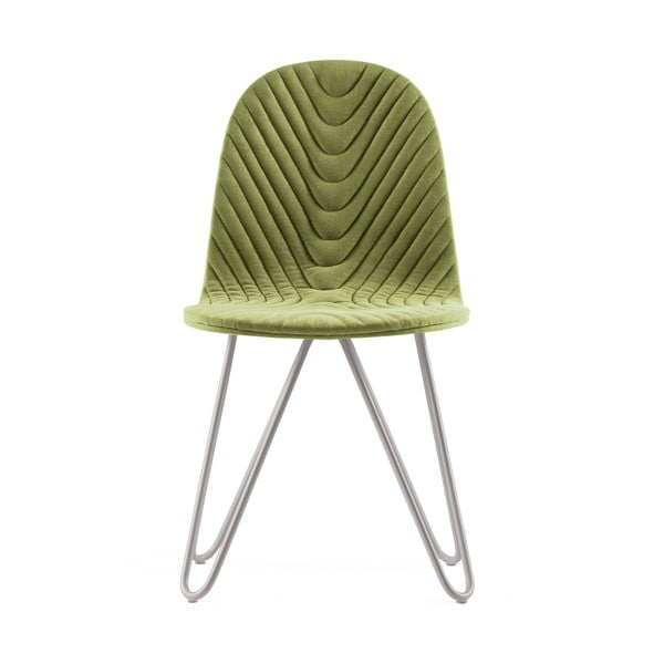 Světle zelená židle s kovovými nohami Iker Mannequin X Wave