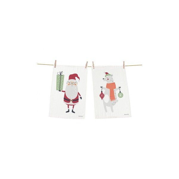 Sada 2 bavlněných vánočních utěrek Butter Kings Christmas Creatures, 70 x 50 cm