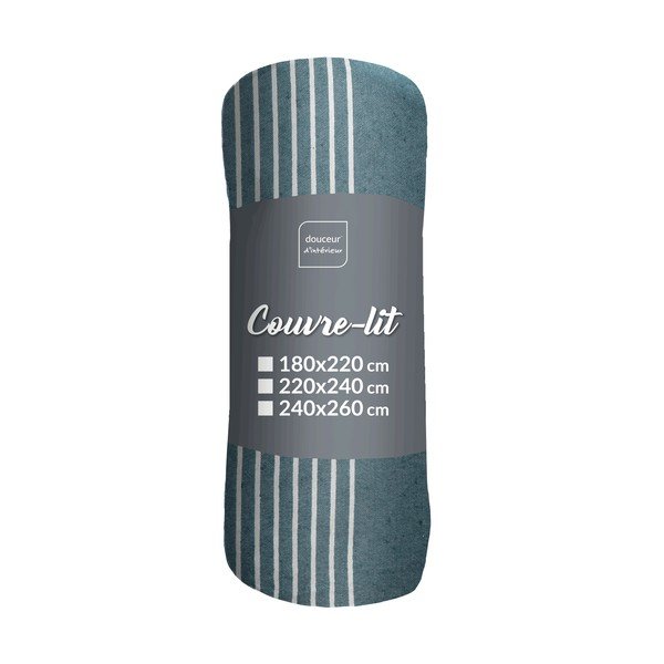 Modrý přehoz 240x260 cm Adele – douceur d'intérieur