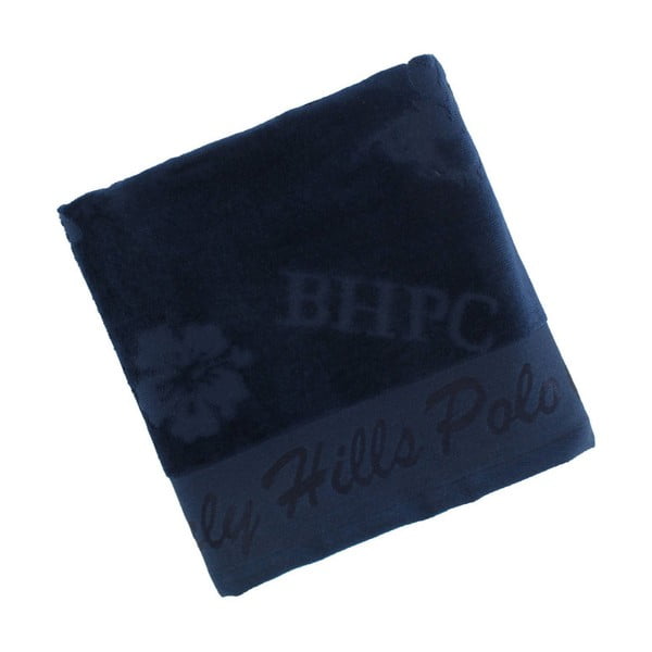 Tmavě modrý bavlněný ručník BHPC Velvet, 50x100 cm
