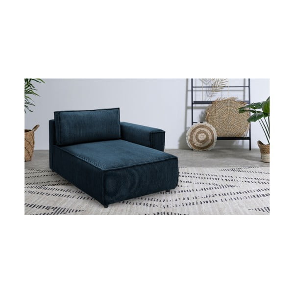 Tmavě modrý manšestrový modul pohovky, pravý roh Nihad modular – Bobochic Paris-image-1
