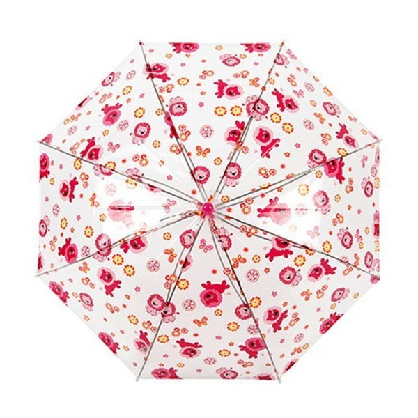 Dětský transparentní holový deštník s růžovými detaily Ambiance Doppler, ⌀ 70 cm