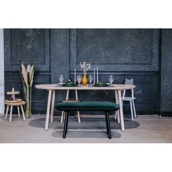 Zeleno-černá sametová lavice EMKO Naïve, 140 cm-image-1