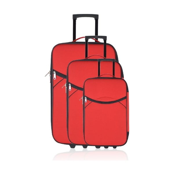 Set 3 cestovních kufrů Classic Red