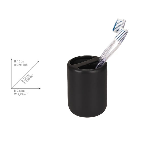 Matně černý keramický kelímek na zubní kartáčky Olinda – Allstar-image-4