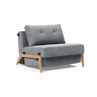 Šedé rozkládací křeslo Innovation Cubed Wood Twist Granite