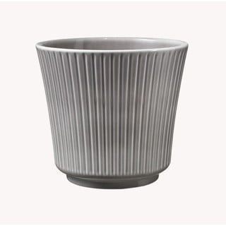 Šedý keramický květináč Big pots Gloss, ø 12 cm