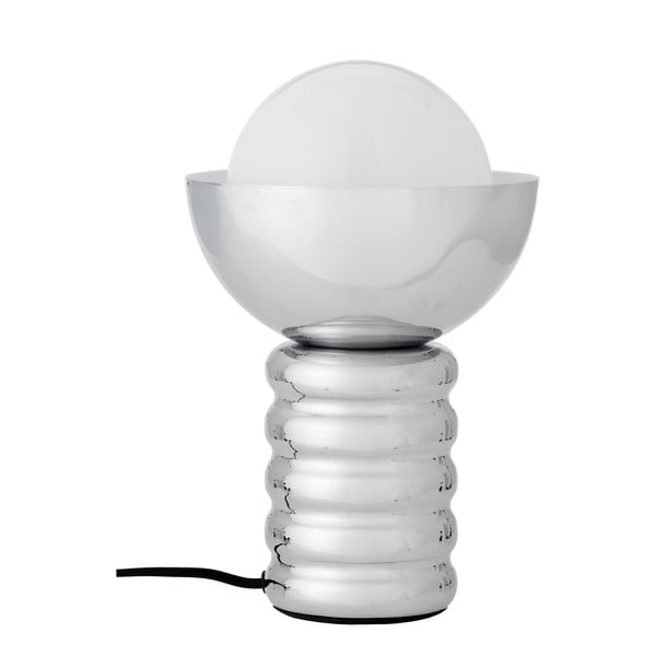 Stolní lampa ve stříbrné barvě se skleněným stínidlem (výška 32 cm) Spike – Bloomingville