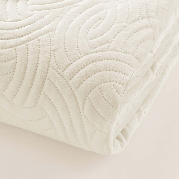 Béžový sametový přehoz 220x240 cm Solange – douceur d'intérieur-image-1