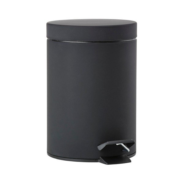 Černý pedálový odpadkový koš Zone One, 3 l
