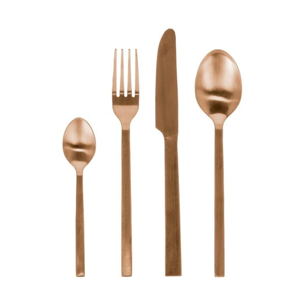 Nerezový příbor 16 ks v měděné barvě Kelda – Kave Home
