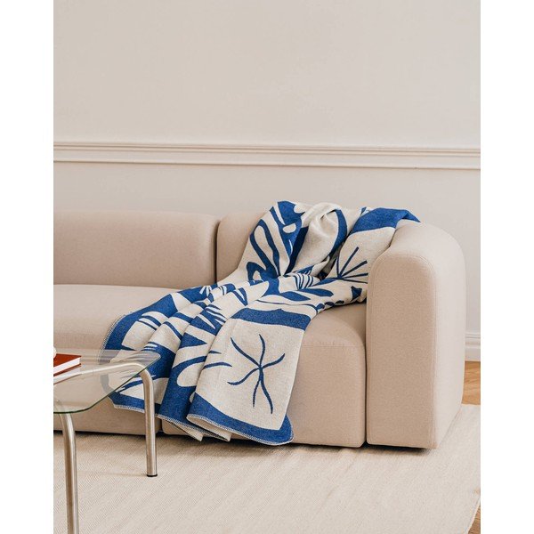 Modrá deka 165x200 cm Lino – noo.ma-image-2